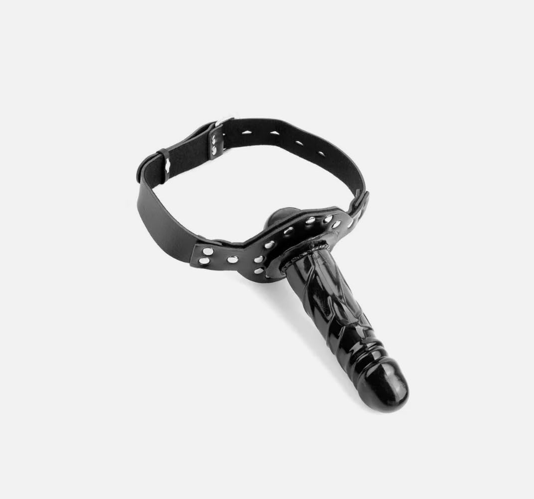 Leather Locking Ball Gag Strap-On Harness CE35581