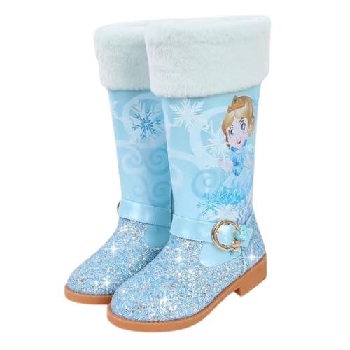 Winter boots for girls – Pink girls snow boots with Furry Trim and Cute Princess Design