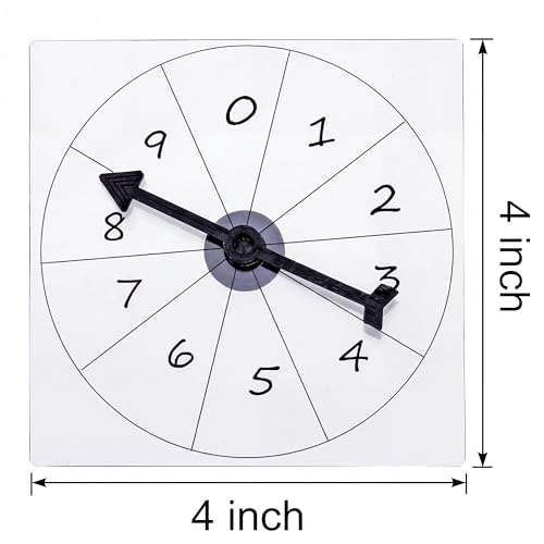 Image of Gejoy 50 Pack Transparent Spinners Bulk for Classroom Clear Spinners Dry Erase Math Game with Rotating Arrow (Black)