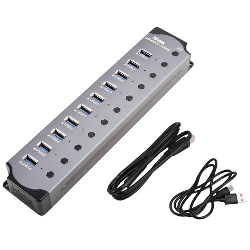 Hub USB 10 ports alimenté à transfert rapide avec puce E-Marker et Heat Design