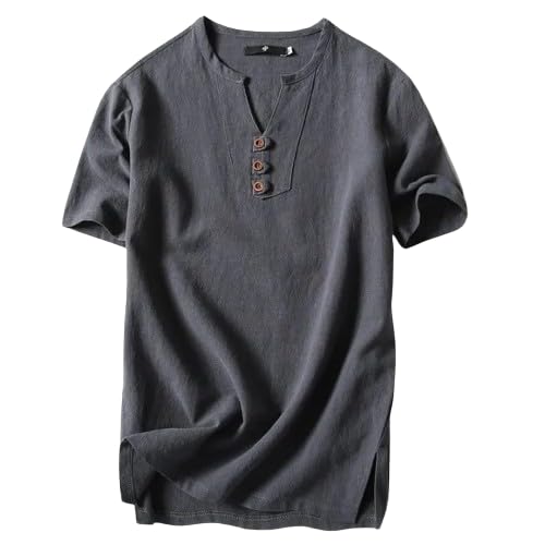 Men's Regular Fit Half Sleeve Summer Wear Cotton Lupee Kurta for Men Availabel Size M=38,L=40,XL=42 (in, Alpha, L, Grey)-picture-19