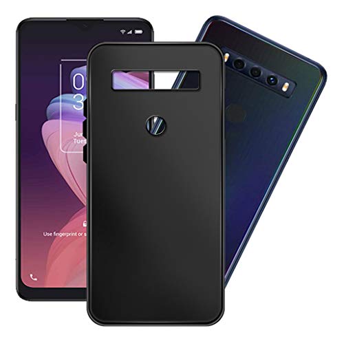 CXKJ Funda para TCL 10 Se (6.52 Pulgada), Negro Caso Silicona Cover Ultra Fina Suave TPU Carcasa Protector Funda Anti-Choque Anti-arañazos Case Cover para TCL 10 Se - Negro
