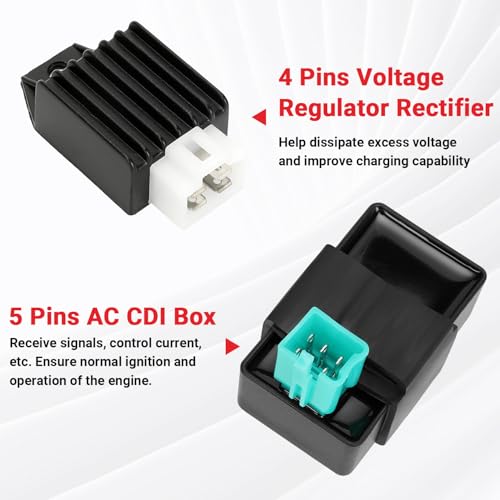 Image of GREHUA Ignition Coil Starter Solenoid Voltage Regulator CDI Compatible with Tao tao Coolster 125cc 110cc 90cc Kazuma Baja Chinese ATV Quad 4 Wheeler SSR Lifan CRF70 4 Stroke Go Kart Dirt Bike Parts