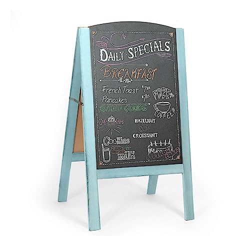 Ilyapa A-Frame Chalkboard Sidewalk Sign - Rounded Top Folding Menu