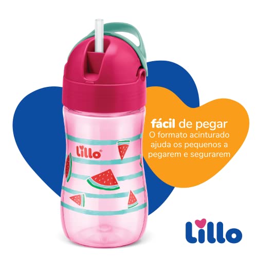 Lillo Copo Evolution com Canudo 300ml - Rosa
