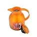 Emsa Samba, Quick Press, Vacuum Insulated Thermal Carafe, 34 oz, Translucent Orange