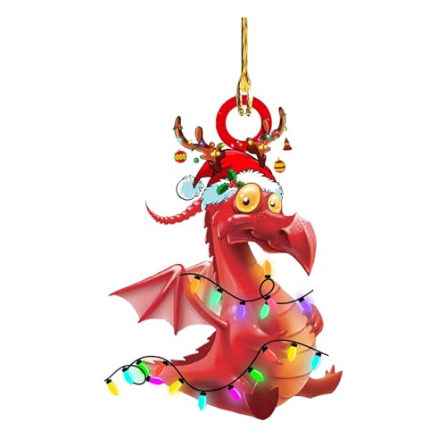 Ornements de Noël en acrylique drôle neutre vintage dragon moche festival de Noël chapeau de Noël pendentifs occidentaux précieux artisanat Ornements de Noël en acrylique drôle neutre vintage dragon moche festival de Noël chapeau de Noël pendentifs occidentaux précieux artisanat