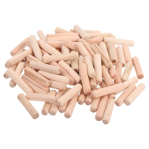 uxcell 150 Pcs Wooden Dowel Pins, 8 x 40mm (0.31 x 1.57 Inch) Wood Dowels Rods, Fluted Dowel Joints for Grooved Woodworking Furniture Craft