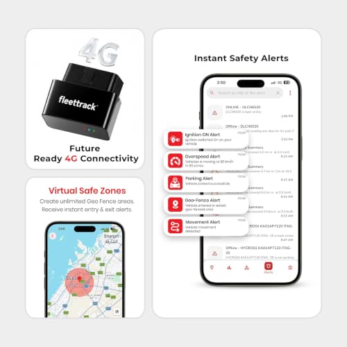 Image of FleetTrack 4G OBD PRO GPS Tracker for Car | 1 Yr Free App & SIM (Zero Activation Charges) | 15+ Features | Easy Plug & Play | Real-Time Location, Driving History & Geofence Alerts