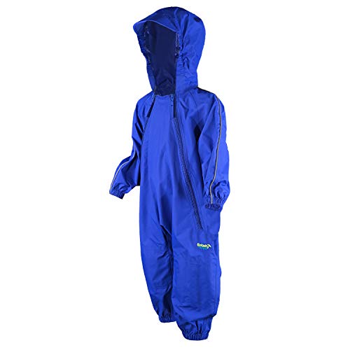 Splashy Waterproof One Piece Rainsuits and MudStopper Coveralls for Kids (4 Years, Royal Blue)