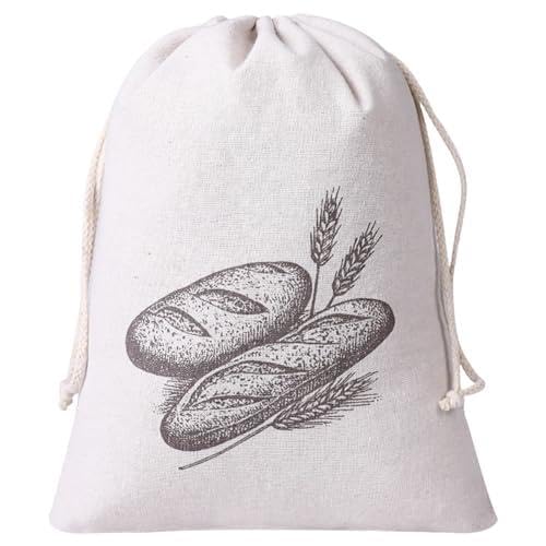 1 sac à pain, corbeille à pain, sac à pain, sac en tissu avec cordon de serrage, sac à pain, sac à pain, sac à pain, sac à pain, sac à pain, sac de boulangerie