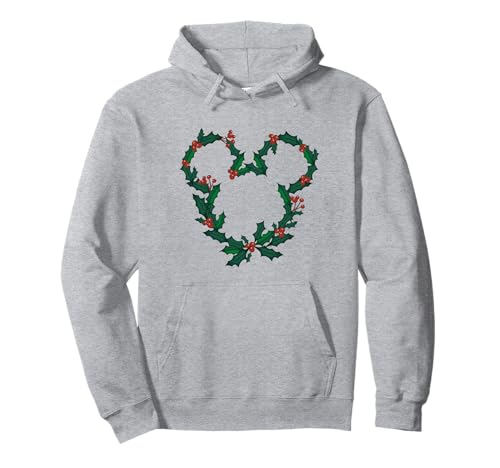 Mickey Mouse Weihnachtspullover 31 Disney Mickey Mouse Head Shape Icon Holly Christmas Wreath Pullover...