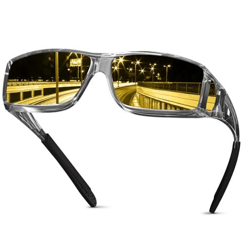 Night Driving Glasses for Men Women Fit Over Sunglasses Anti Glare Polarized HD Night Vision Glasses