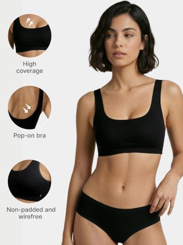 Image of Enamor Bamboo Cotton IB07, Women's Pop-on Bra - 3X Softer, 4X More Absorbent, Antimicrobial, Padded, Wirefree, Full Coverage