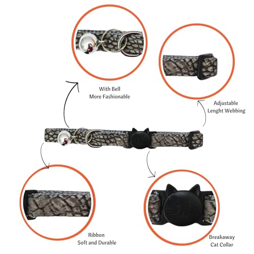 Image of Emily Pets Classic Plaid Cat Collars with Bells - Breakaway Kitten Collar and Adjustable 3.5-6.6in,Cute Kitty Collar for Girl Boy Cats,Pet Gifts,Accessories,Supplies,Stuff (Color May Vary)