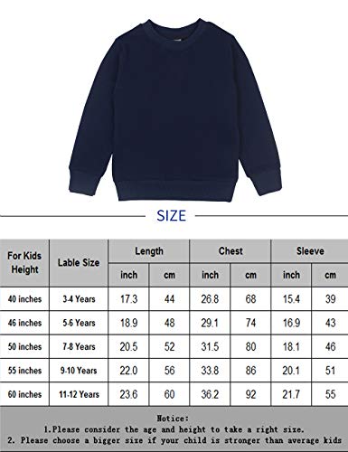 Spring&Gege Boys' Crew Neck,Classic, Navy Blue, 7-8 Years #TOP2