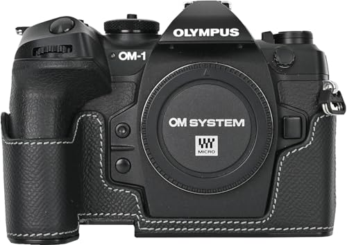 Funda media de cuero PU para cámara Olympus OM-1 miniatura 1