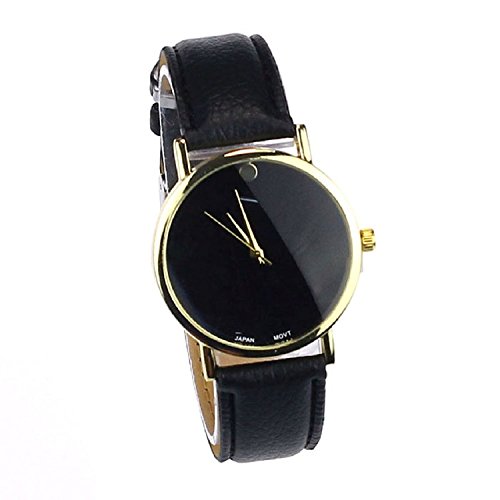 Preisvergleich Produktbild Lookout Fashion Unisex Armbanduhr Minimalist Leder schwarz für Damen Herren