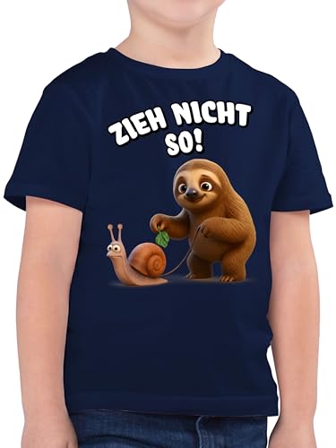 Kinder T-Shirt Jungen - Zieh Nicht so Faultier mit Schnecke I...