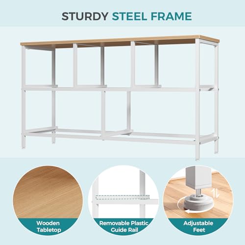 Image of OLIXIS 5 Drawer Dresser for Bedroom, Storage Organizer Unit for Closet | Chest of Drawers for Clothes Storage with Bins, Wide Fabric Bedroom Dresser, Wooden Top, Living Room, Light Grey