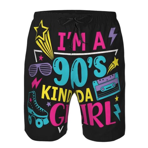 I'm A 90'S R&B Kinda Girl Boardshorts Men's Casual Bathing Suits Quick Dry Drawstring Beach Swim Shorts4