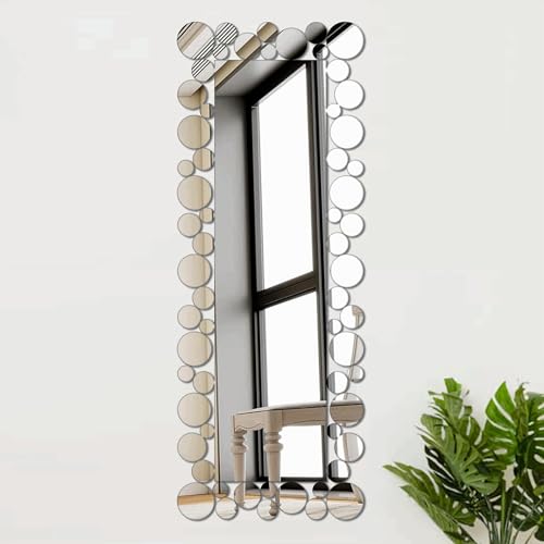 Image of Creative Arts n Frames 18x47 inch Long Fiber Wood Rectangular Wall Hanging Wall Mount HD Mirror Home Decor Items Living Room Bathroom Bedroom Hotel Office (18x47 inch Decorative Mirror)