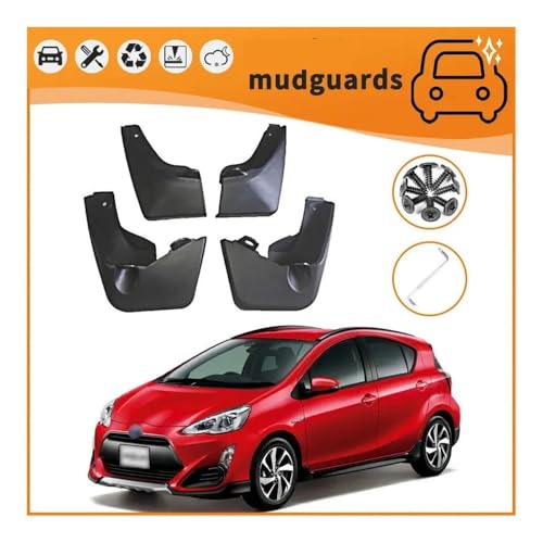 Bavettes pour auto compatible avec Toyota Aqua Axio 2011-2018 | 4 pièces - 4