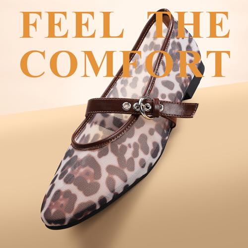Leopard Flats for Women Mesh Ballet Flats Mary Jane Cheetah Print Shoes by StillFancxy - Used condition - Image 6