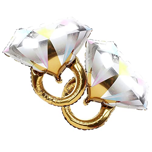 Ballons D’Anneau De Diamant Lot de 2 Ballon Bride to Be ballons en forme d'anneau en diamant Ballons De Fête De Mariage,Décoration De Ballon D’Anneau De...
