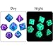 EBOOT Polyhedral 7-Die Dice Set for Dungeons and Dragons with Black Pouch (Luminous Purple Blue)