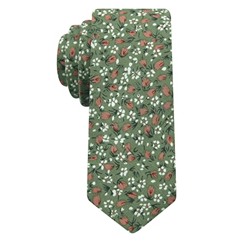 Image of Mantieqingway Floral Ties for Men Skinny Cotton Tie Flower Necktie