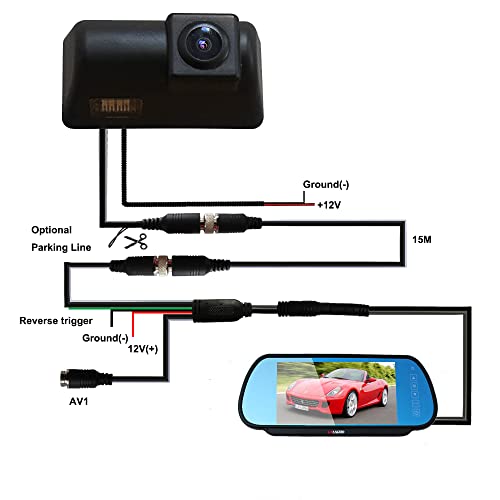 Backup Camera System With 7Inch Clip-On Mirror Monitor For F Ord Transit Mk6(2000-2006) Ford Mk7(2007-2013) Tourneo Connect 2012… #TOP7
