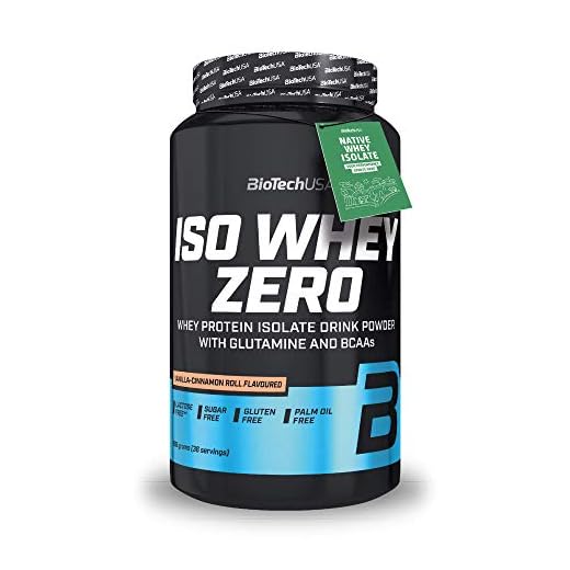 BioTechUSA Iso Whey ZERO, Lactose, Gluten, Sugar FREE, Premium Whey Protein Isolate, 908 g, Vanilla-Cinnamon Roll