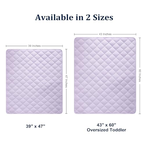 Image of BEDSUM Toddler Quilt 39x47, Microfiber Baby Quilt for Crib, Light Purple | Lightweight Toddler Blanket for Boys Girls Nursery, Machine Washable All Season Kid Quilt, Tummy Time Blanket, Stroller Quilt