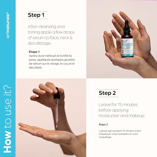 Art Naturals Hyaluronic Acid Serum 1 oz -BEST Anti Aging Skin Care Product for Face Clinical Strength With Vitamin C Serum, Vitamin E & Green Tea -Reduces Wrinkles & More - For Youthful & Radiant Skin