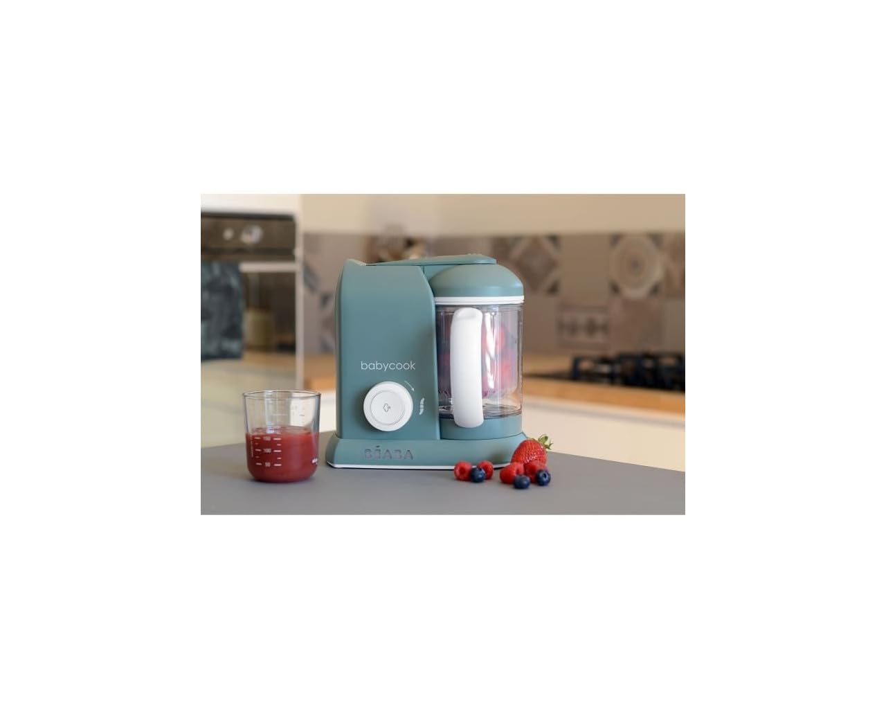 BEABA, Babycook Solo, Robot bébé 4 en 1, Cuiseur, Mixeur - Eucalyptus