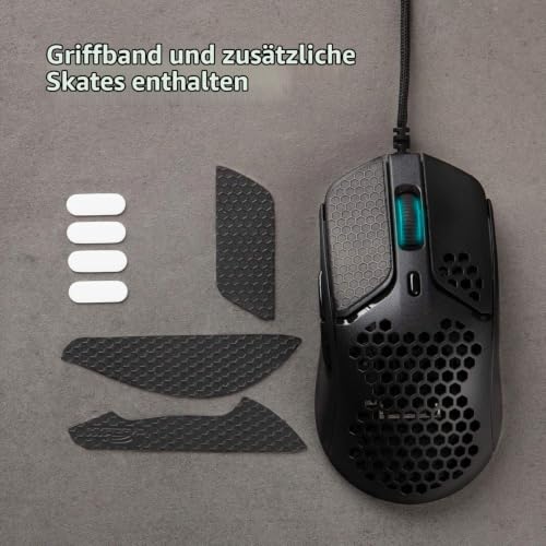 HyperX Pulsefire Haste Gaming-Maus – Ultraleicht, 59g, Wabenschale, Hex-Design, HyperFlex-Kabel, bis zu 16.000 DPI, 6 programmierbare Tasten – Ansicht 6