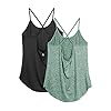 icyzone Sportshirt voor dames, yoga, blote rug, top, gym, fitness, bovenstuk, set van 2 tanktops