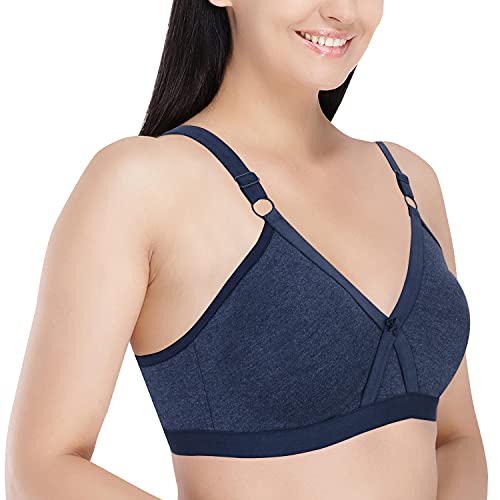 Image of Women's Poly Cotton Non-Padded Wire Free Full Coverage Bra