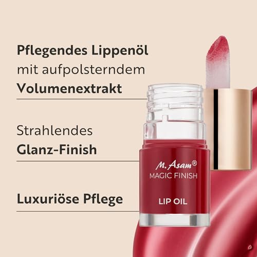 M. Asam MAGIC FINISH Lip Oil Cherry Juice (6ml) – Lippenöl Für Gepflegte, Glänzende Lippen, Spendet Feuchtigkeit & Volumen, Leichte Textur Mit Glanz-Finish & Hyaluron, Vegane Lippenpflege