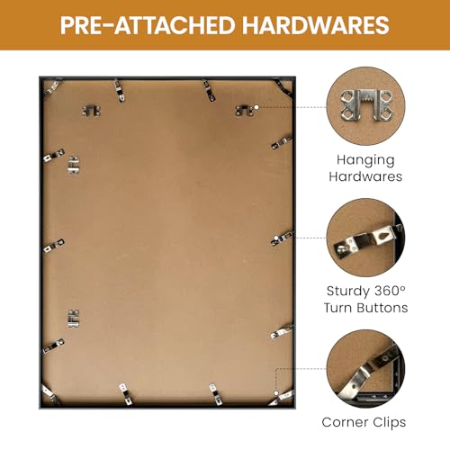 Image of 20x27 Aluminum Metal Picture Frame,Tempered Glass Black Large 20 x 27 Poster Frame for Puzzles Photos or Artwork to Wall Mount Horizontal or Vertical for Decor House,Office,Hotel