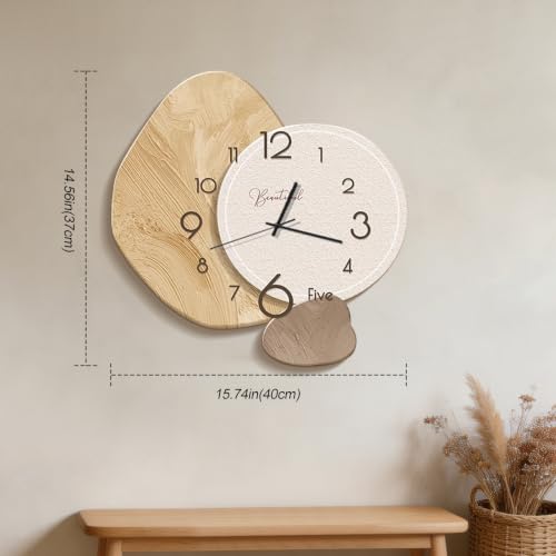 Ergocar Wall Clock, Creative Silent Modern Nordic -Style Crystalline Porcelain Battery Power Decoration School, Living Room, Kitchen, Office by Ergocar - Used condition - Image 3