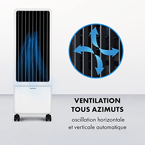 KLARSTEIN Maxflow Smart - rafraîchisseur d'air, humidificateur, ventilateur, WiFi: contrôle par appli, 80 W, 700 m³/h, 4 vitesses, 3 modes, minuterie 24 h, réservoir d'eau 5 l - blanc - Image 6