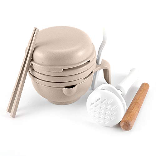 Preisvergleich Produktbild HXZ Weizenstroh-Lebensmittelmühle, manuelle Lebensmittel-Mahlschüssel Baby-Püree-Kochmaschinen-Tool-Kit Vielseitige Verwendung Einfaches und schnelles Mahlen,apricot