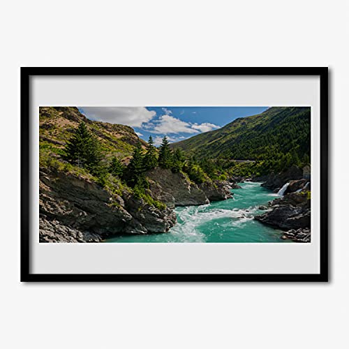 Cadre en MDF avec affiche 70x50 cm pour habiller un mur vide paysage montagne