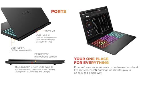 Image of HP OMEN Transcend 14 AI Gaming Laptop 14.0 inch 120Hz OLED 2.8K Display (Intel Ultra 7-255H, GeForce RTX 5060 8GB, 32GB LPDDR5X, 2TB PCIe SSD, RGB KB, WiFi 6E, Webcam, Bluetooth 5.4, Win 11 Home)