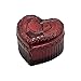 WHSLILR Glass Jewelry Box Heart Shape Cute Box for Storage Ring Earring Trinket Vintage Jewelry Organizer Decorative Gift for Women Girls-GRB003-Red