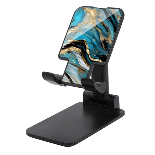 Support de téléphone portable réglable marbre bleu turquoise pour bureau iPhone 16