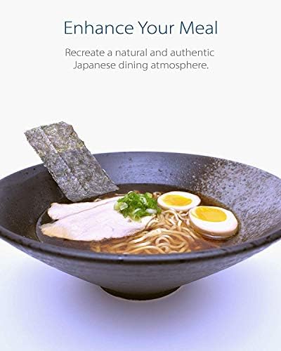 2 Sets (6 Piece) Large Ceramic Japanese Ramen Bowl 1700 milliliters for Noodle Soup Ramen Bowl Set Udon Soba Pho with Matching Chopsticks and Spoon (2, Speckled Grey, 9.5 inches)