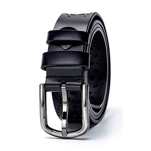 Ceinture cuir véritable femme fleurs creuses mode jeans accessoire chic